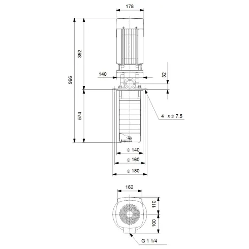 Полупогружной насос Grundfos MTR 1-25/25 A-W-A-HUUV 98511261
