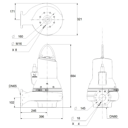 Канализационный насос Grundfos SLV.65.65.30.2.50D.C 98624165
