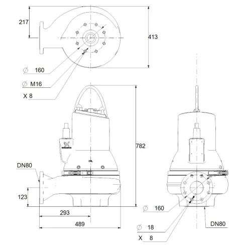 Канализационный насос Grundfos SLV.80.80.110.2.51D.C 98624700