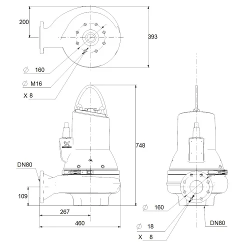 Канализационный насос Grundfos SLV.80.80.40.4.51D.C 98624702