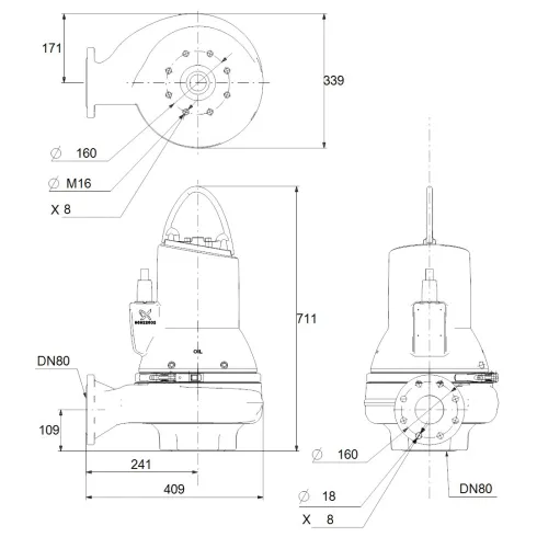 Канализационный насос Grundfos SLV.80.80.11.4.50D.C 98625975