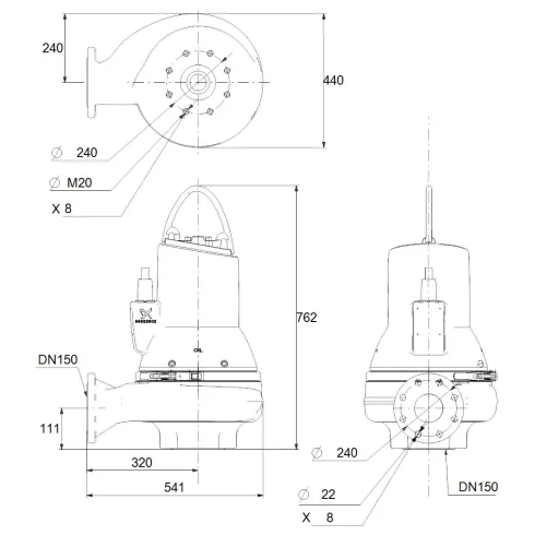 Канализационный насос Grundfos SL1.100.150.55.4.51D.C 98626030