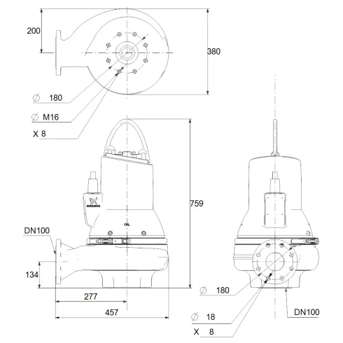 Канализационный насос Grundfos SLV.100.100.40.4.51D.C 98626056