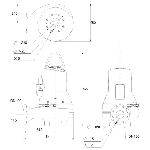 Канализационный насос Grundfos SL1.100.100.75.A.4.51D.C 98626294
