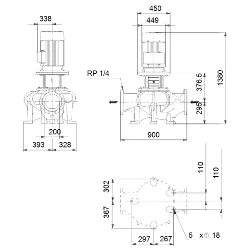 Центробежный насос 45 квт Grundfos TP 200-270/4 A3-F-O-DAQF-TX3 98736608