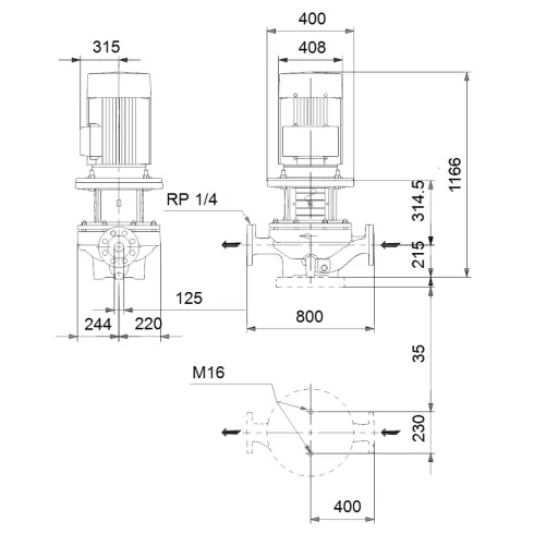 Центробежный насос 30 квт Grundfos TP 125-400/4 A-F-A-BAQE-RX3 98742535