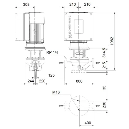 Центробежный насос Grundfos TPE 125-300/4 S-A-F-A-BQQE-PX3 98742614