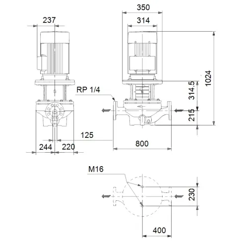 Центробежный насос 7,5 квт Grundfos TP 125-160/6 A-F-B-BAQE-MX5 98742631