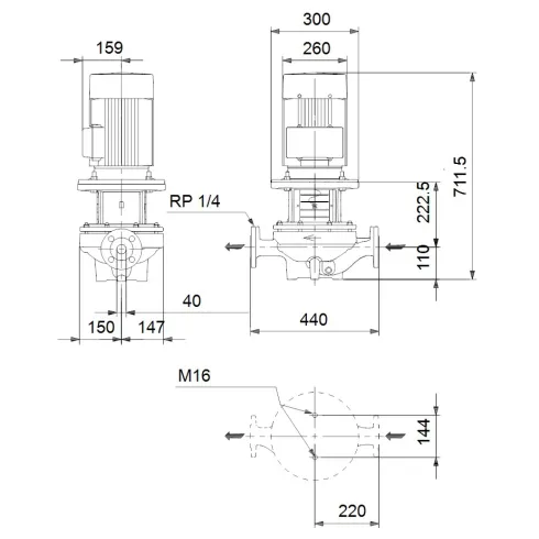 Центробежный насос 7,5 квт Grundfos TP 40-530/2 A-F-A-BAQE-MX1 98743232