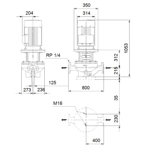 Центробежный насос 11 квт Grundfos TP 125-190/4 A-F-B-BAQE-NX3 98743732