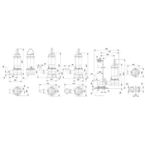 Насос для водоотведения Grundfos DPK.V.80.80.55.4.5.0D 98925413