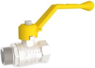 Кран шаровой латунный резьбовой для газа LD Pride 47.15..GAS Ру40 Ду15 (PN40 DN15) рычаг, муфта-штуцер