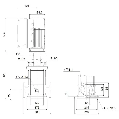Многоступенчатый вертикальный насос Grundfos CRE 20-2 A-F-A-E-HQQE 99071655
