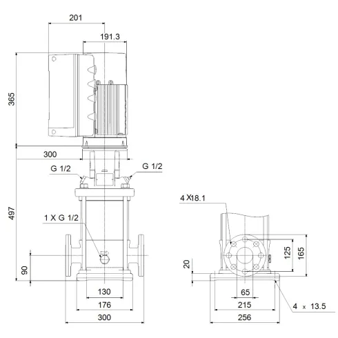Многоступенчатый вертикальный насос Grundfos CRE 20-3 A-F-A-E-HQQE 99071657