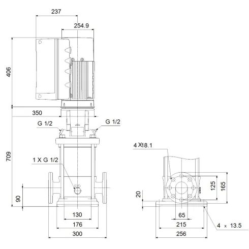 Многоступенчатый вертикальный насос Grundfos CRE 20-6 A-F-A-E-HQQE 99071662