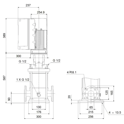 Многоступенчатый вертикальный насос Grundfos CRE 15-5 A-F-A-E-HQQE 99071863