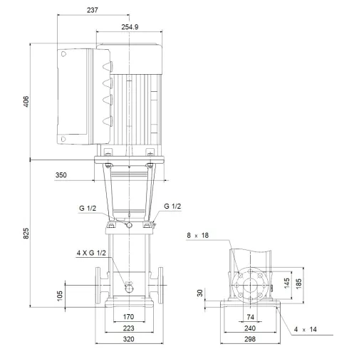 Многоступенчатый вертикальный насос Grundfos CRE 32-4-2 A-F-A-E-HQQE 99071955