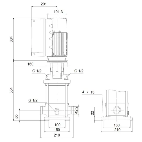 Многоступенчатый вертикальный насос Grundfos CRNE 5-12 A-P-A-E-HQQE 99072230