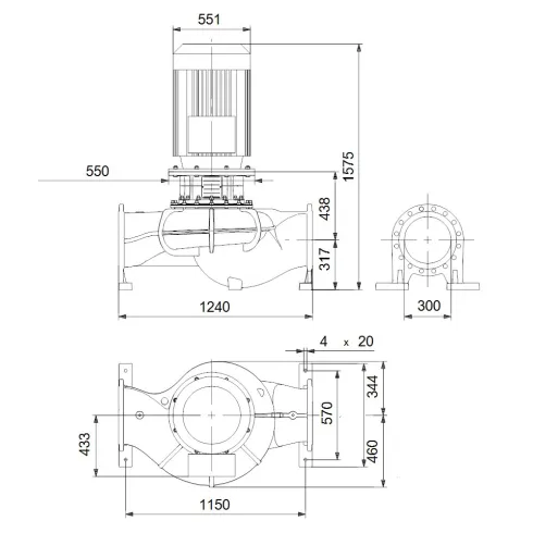 Центробежный насос 75 квт Grundfos TP 300-390/4 A3-F-O-DAQF-VX3 99087229