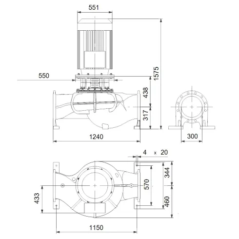Центробежный насос 75 квт Grundfos TP 300-390/4 A-F-B-BAQE-VX3 99087535
