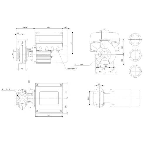Центробежный насос 7,5 квт Grundfos NBE 32-200/206 AF2ABQQE 99100050