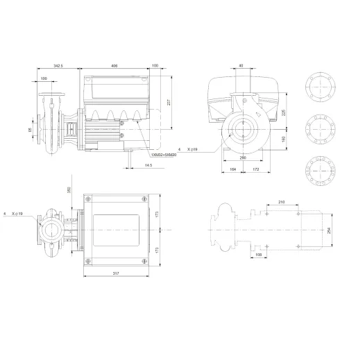 Центробежный насос 11 квт Grundfos NBE 40-250/211 AF2ABQQE 99102517