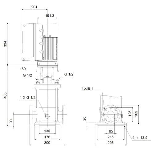 Многоступенчатый вертикальный насос Grundfos CRE 15-3 A-F-A-E-HQQE 99104276
