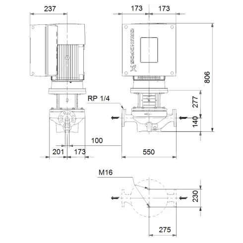 Центробежный насос 5,5 квт Grundfos TPE 100-170/4 A-F-A-BAQE-LD3 99113690