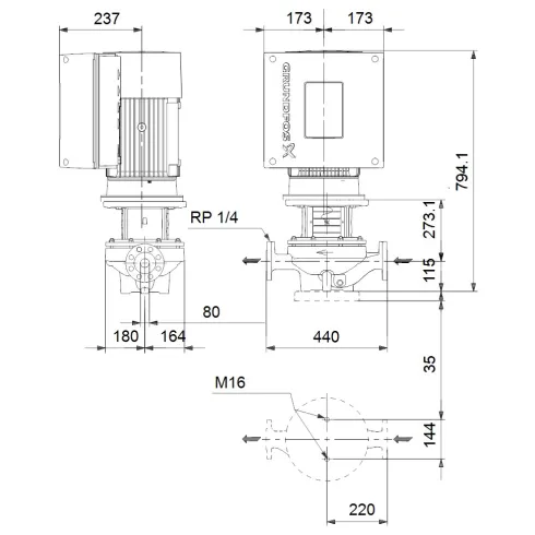 Центробежный насос 11 квт Grundfos TPE 80-330/2 A-F-A-BAQE-ND1 99113918