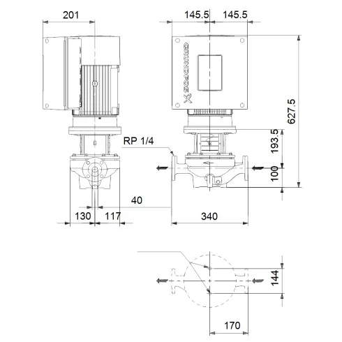 Центробежный насос 3 квт Grundfos TPE 40-300/2 A-F-A-BQQE-JD1 99113929