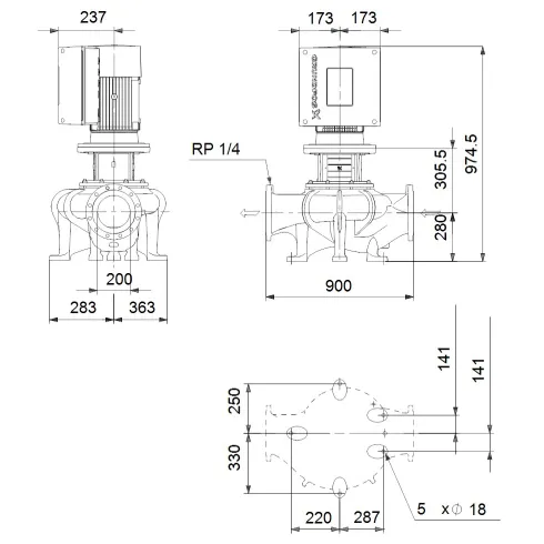 Центробежный насос Grundfos TPE 200-70/4 S-A-F-A-BAQE-LD3 99114653