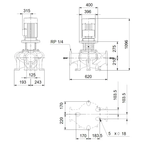 Центробежный насос 30 квт Grundfos TP 125-360/2 A-F-A-BAQE-RX1 99128262
