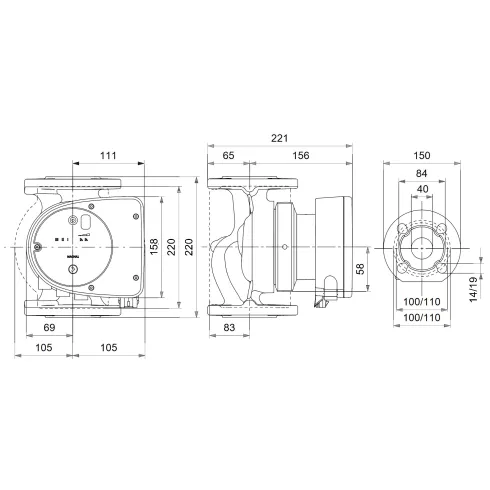 Циркуляционный насос Grundfos MAGNA1 40-60 F 220 99221292