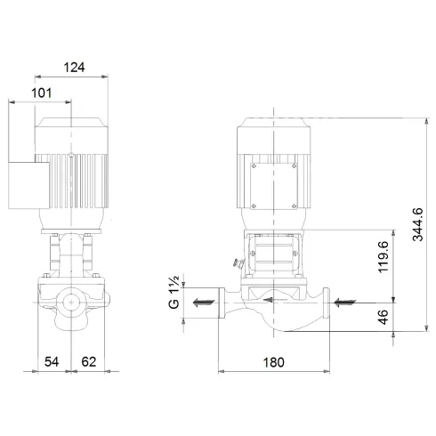 Центробежный насос 0,18 квт Grundfos TP 25-80/2 A-O-A-BQBE-BX1 99221950