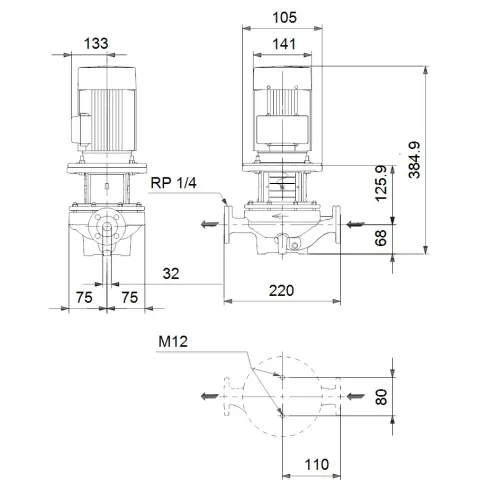 Центробежный насос 0,37 квт Grundfos TP 32-120/2 A-F-A-BQBE-DX1 99221962