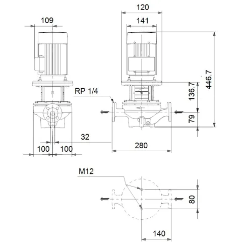 Центробежный насос 0,75 квт Grundfos TP 32-230/2 A-F-A-BQBE-FX1 99221987