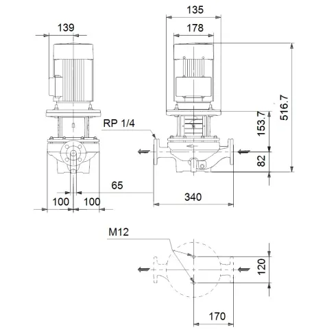 Центробежный насос Grundfos TP 65-120/2 A-F-A-BQBE-GX1 99222088