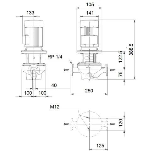 Центробежный насос Grundfos TP 40-60/4 A-F-A-BQBE-CX3 99222253