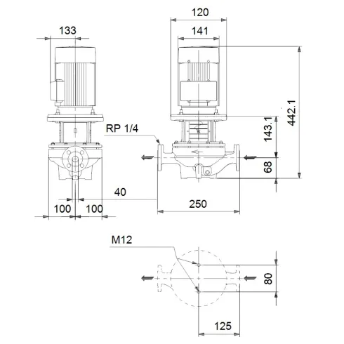Центробежный насос Grundfos TP 40-180/2 A-F-A-BQBE-EX1 99222307