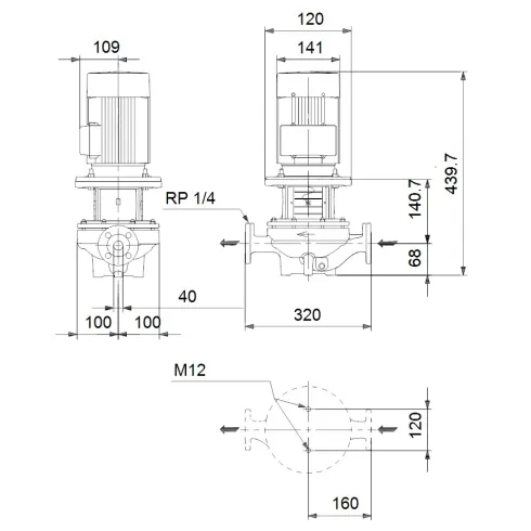 Центробежный насос 0,75 квт Grundfos TP 40-190/2 A-F-A-BQBE-FX1 99222317