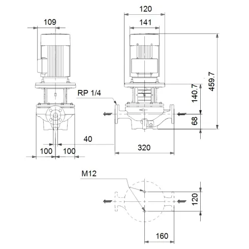 Центробежный насос 1,1 квт Grundfos TP 40-230/2 A-F-A-BQBE-GX1 99222321