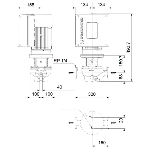 Центробежный насос Grundfos TPE 40-270/2 A-F-A-BQBE-HD1 99222385