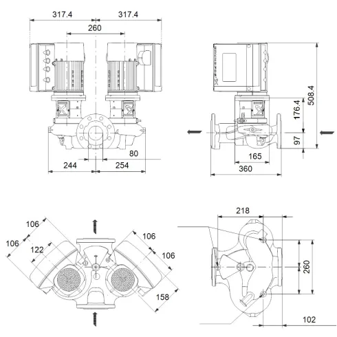 Центробежный насос Grundfos TPE2 D 80-150 N-A-F-A-BQBE-HAB 99223865