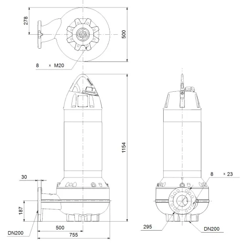 Канализационный насос Grundfos SL1.110.200.100.4.52M.S.Q.N.51D 99412016