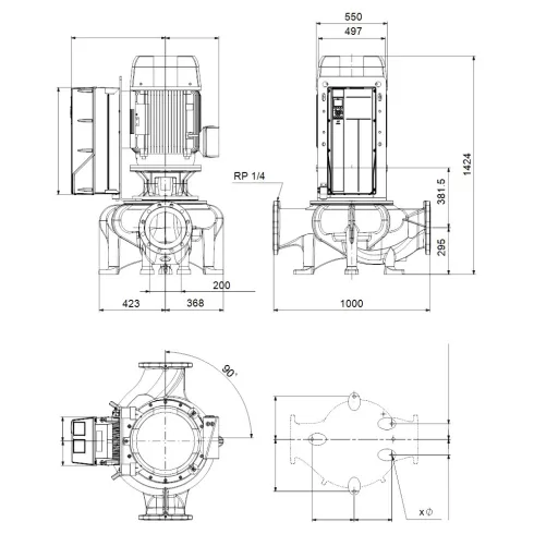 Центробежный насос 55 квт Grundfos TPE 200-400/4 NC-A-F-A-BAQE-UX3 99473599