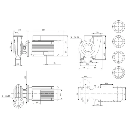 Консольно-моноблочный насос Grundfos NB 200-400/364 AF1ABAQE 99535228