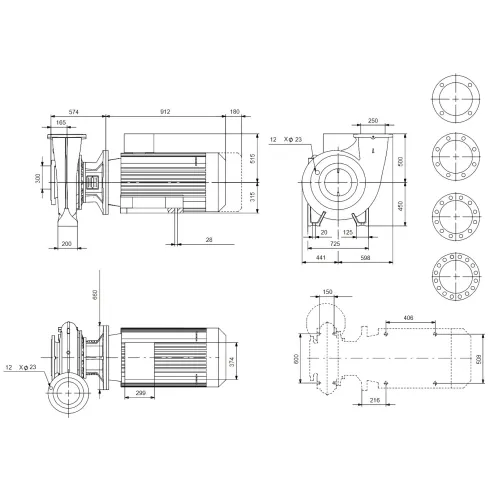 Консольно-моноблочный насос 75 квт Grundfos NB 250-500/485 AF1ABAQE 99535275