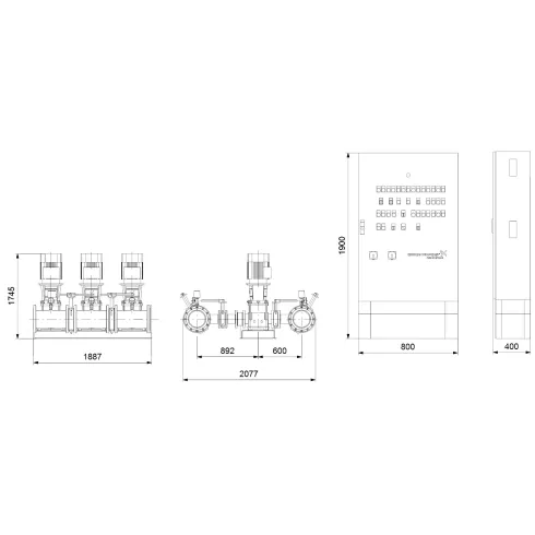 Установка пожаротушения Grundfos HYDRO MX 2/1 CR125-3-1 99575614