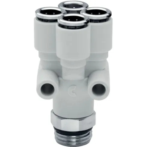 Коллектор цанговый с наружной резьбой Camozzi 7572-4-1/4