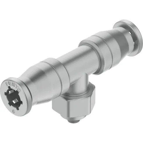 Тройник цанговый с резьбой Festo CRQST-M5-6 из нержавеющей стали